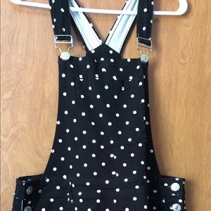 Polka dot overall shorts